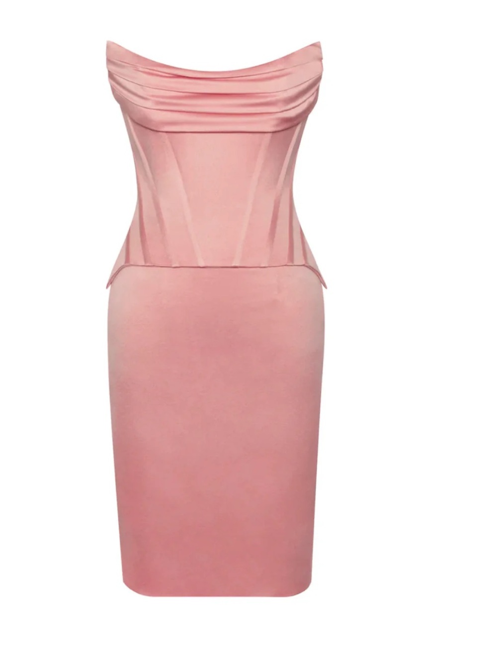 Strapless Pink Sheath Dress with Draped Bust